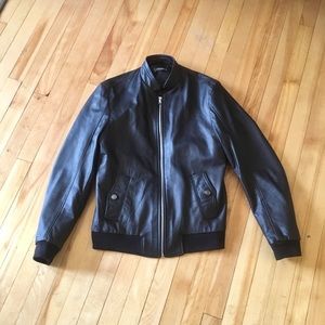 Vera Pelle real leather bomber jacket black Italy